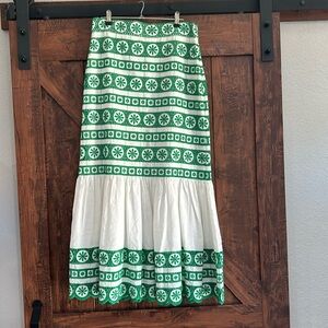 Zara Green and White Midi Dress